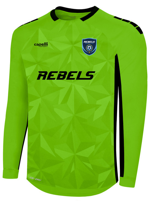REBELS SC EAST COUNTY PITCH STAR LONG SLEEVE GOALKEEPER JERSEY NEON GREEN BLACK