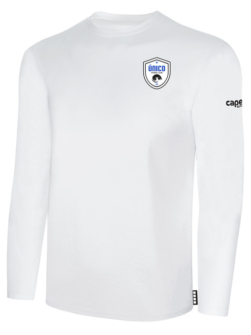 UNICO FC BASICS   LONG SLEEVE COTTON TEE CREST ON LEFT CHEST WHITE BLACK
