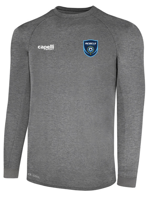 REBELS SC CENTRAL SAN DIEGO BASICS II LONG SLEEVE TRAINING JERSEY DARK HEATHER GREY WHITE