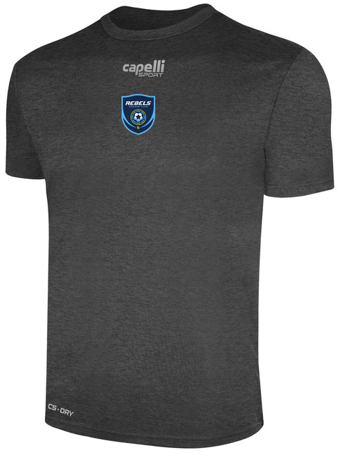 REBELS SC CARLSBAD BASICS CREW NECK POLY TEE DARK HEATHER GREY