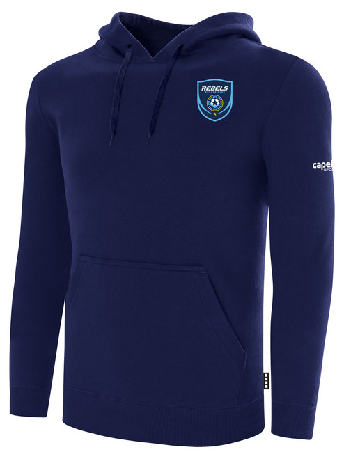 REBELS SC RAMONA BASICS FLEECE PULLOVER HOODIE CREST ON WEARERS LEFT CHEST NAVY WHITE