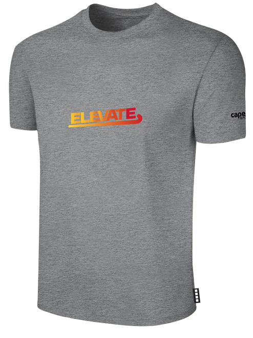 ELEVATE FIELD HOCKEY BASICS COTTON SHORT SLEEVE T-SHIRT CREST ON WEARERS CENTER CHEST LIGHT HEATHER GREY BLACK