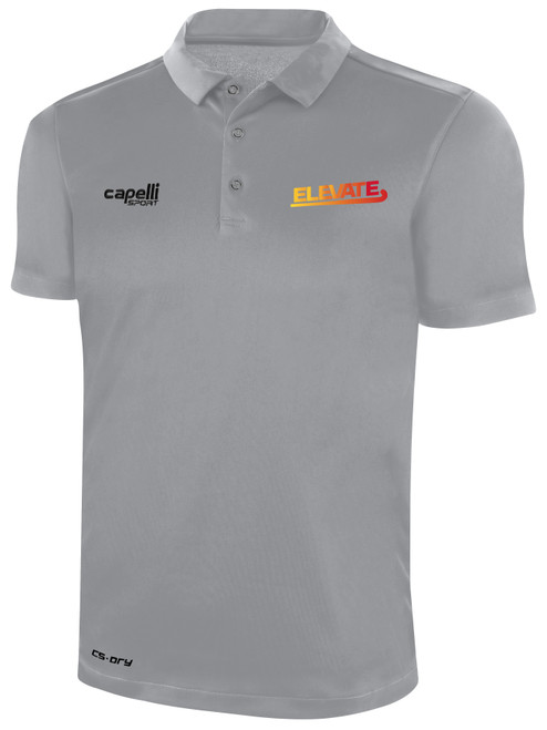 ELEVATE FIELD HOCKEY CLASSICS POLY POLO LIGHT GREY BLACK