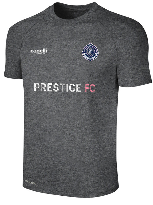 PRESTIGE FC BASICS II TRAINING JERSEY DARK HEATHER GREY WHITE