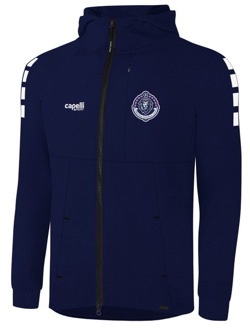 PRESTIGE FC TECH II ZIP UP HOODIE NAVY WHITE