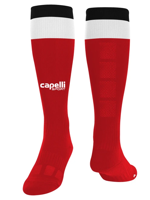 SOUTHERN SOCCER ACADEMY BLOCK II MATCH SOCKS RED BLACK WHITE -KIT