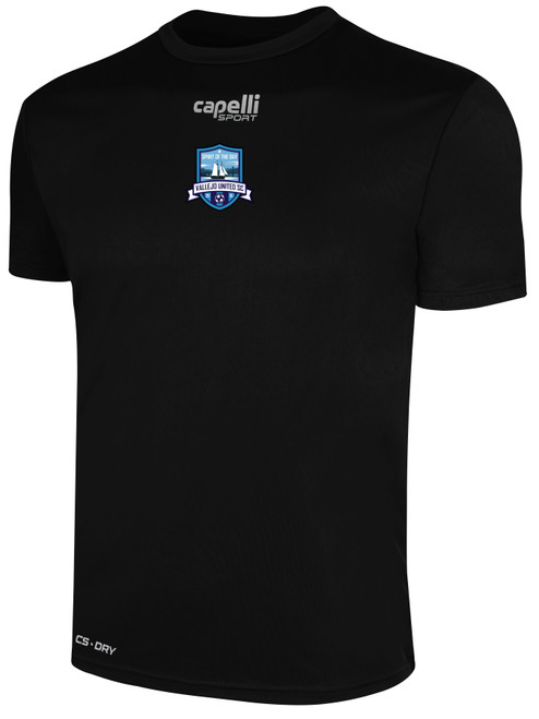 VALLEJO UNITED SC BASICS CREW NECK POLY TEE BLACK