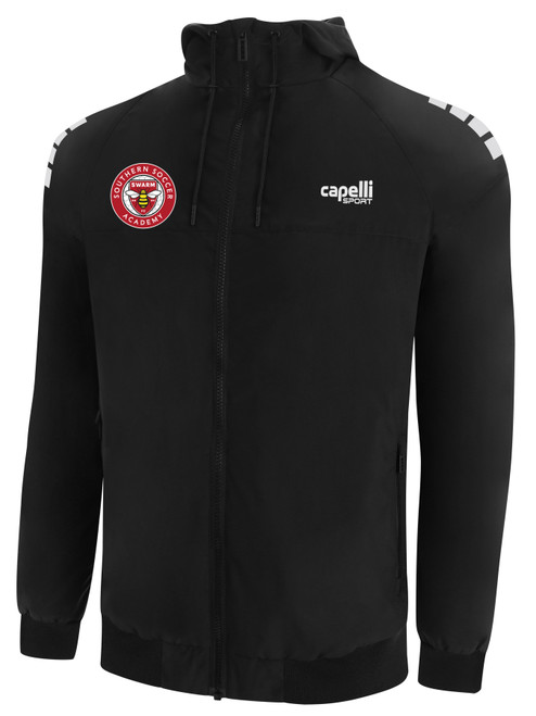 SOUTHERN SOCCER ACADEMY CLASSIC WINDBREAKER JACKET BLACK WHITE