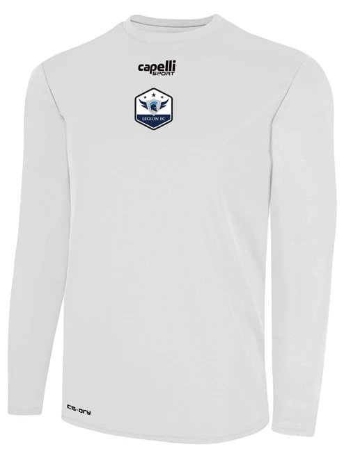 LEGION FC BASICS CREW NECK LONG SLEEVE POLY TEE WHITE