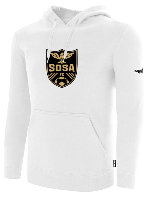 SOUTHERN OREGON BASICS FLEECE PULLOVER HOODIE TEAM CREST ON WEARERS CENTER CHEST WHITE BLACK