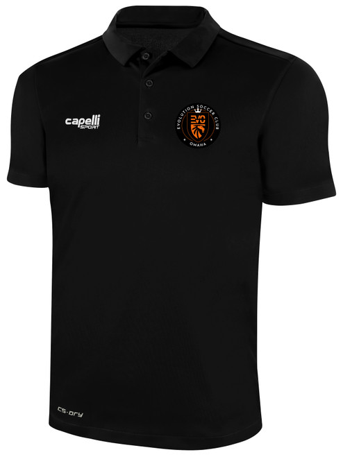 EVOLUTION  SC CLASSICS POLY POLO BLACK WHITE