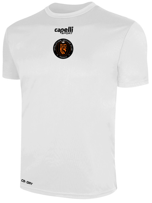 EVOLUTION SC BASICS CREW NECK POLY TEE WHITE