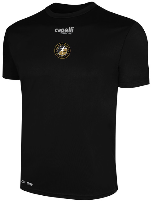 ALLIANCE FC BASICS CREW NECK POLY TEE BLACK