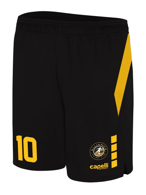 ALLIANCE FC HUDSON MATCH SHORTS BLACK ATHLETIC GOLD  -KIT