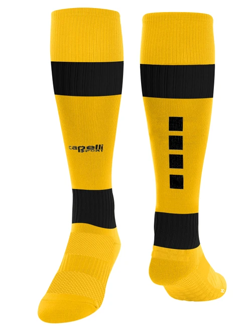 ALLIANCE FC STRIKER MATCH SOCKS WITH KNIT GRIPPERS ATHLETIC GOLD BLACK -KIT