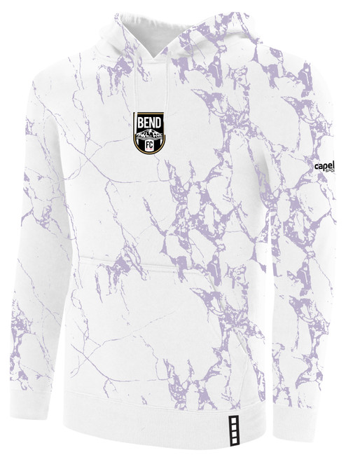 BEND FC  LIFESTYLE MARBLE FLEECE PULLOVER HOODIE WHITE SOFT LAVENDER