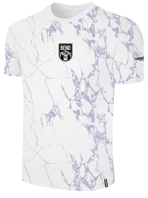 BEND FC  LIFESTYLE MARBLE TEE WITH SLEEVE LOGO WHITE SOFT LAVENDER