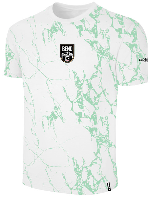BEND FC  LIFESTYLE MARBLE TEE WITH SLEEVE LOGO WHITE MINT