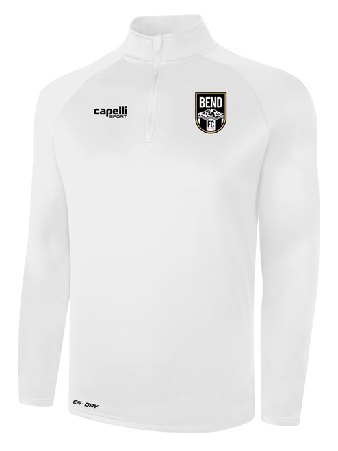 BEND FC  BASICS POLY 1/4 ZIP TOP WHITE