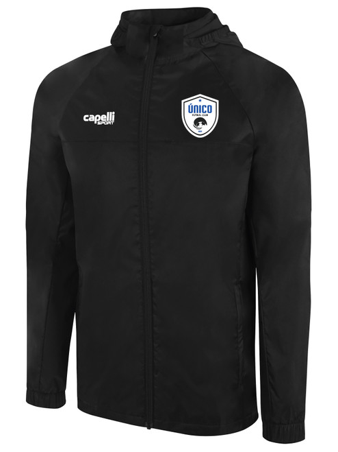 UNICO FC CORE ALL WEATHER JACKET BLACK WHITE