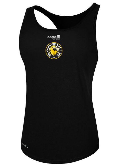 FALCONS FUTSAL BASICS RACER BACK TANK CREST CENTER CHEST BLACK