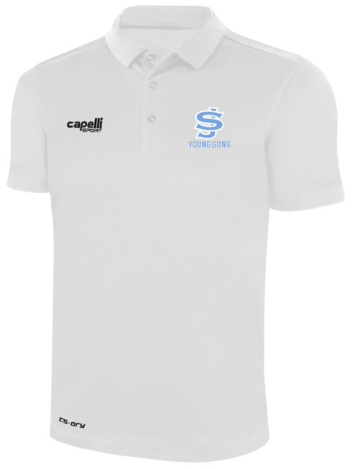 SOUTH JERSEY YOUNG GUNS CLASSICS POLY POLO WHITE BLACK
