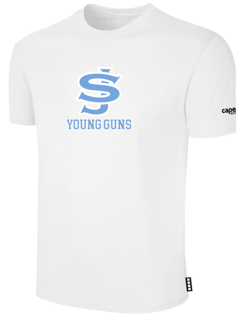 SOUTH JERSEY YOUNG GUNS BASICS COTTON TEE CREST CENTER CHEST WHITE BLACK