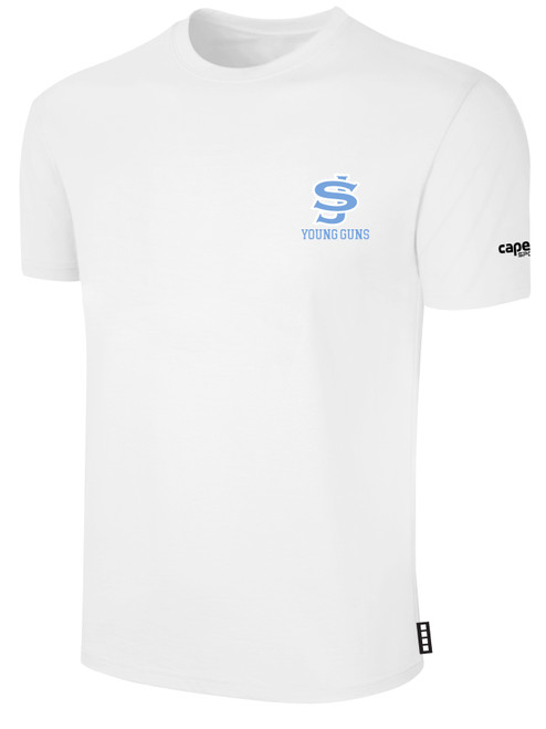 SOUTH JERSEY YOUNG GUNS BASICS COTTON TEE CREST LEFT CHEST WHITE BLACK