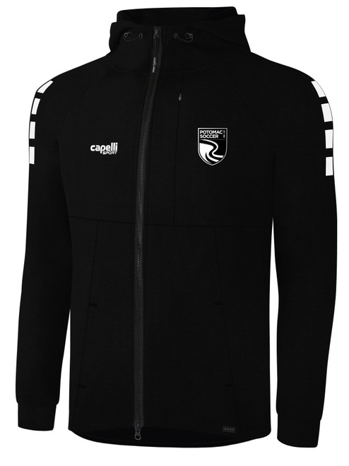 POTOMAC SOCCER TECH II ZIP UP HOODIE BLACK WHITE