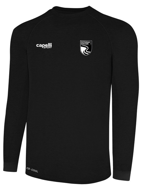 POTOMAC SOCCER BASICS II LONG SLEEVE TRAINING TOP BLACK WHITE