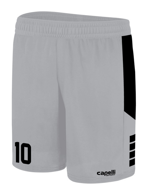POTOMAC SOCCER MIDTOWN SHORTS LIGHT GREY BLACK -KIT