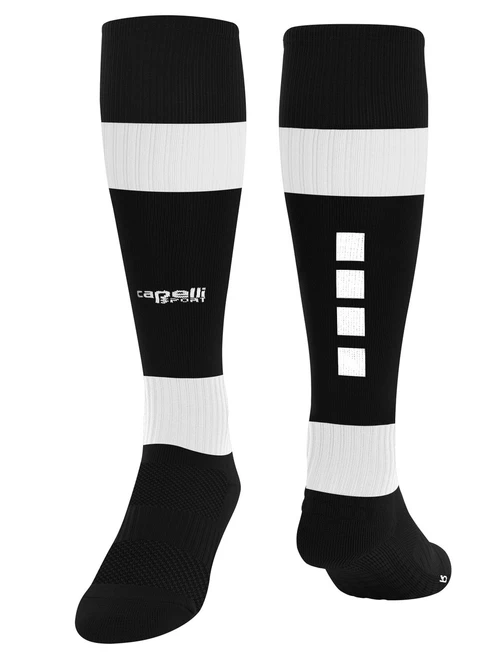 POTOMAC SOCCER STRIKER MATCH SOCKS WITH KNIT GRIPPERS BLACK WHITE -KIT