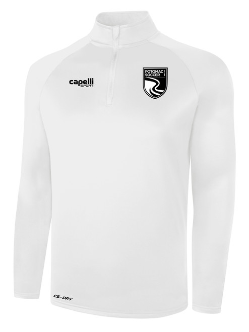 POTOMAC SOCCER BASICS POLY 1/4 ZIP TOP WHITE
