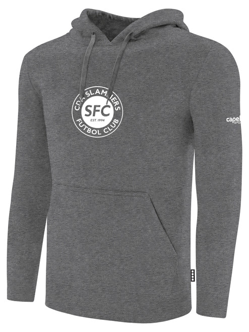 CDA SLAMMERS BASICS FLEECE PULLOVER HOODIE DARK HEATHER GREY WHITE -KIT