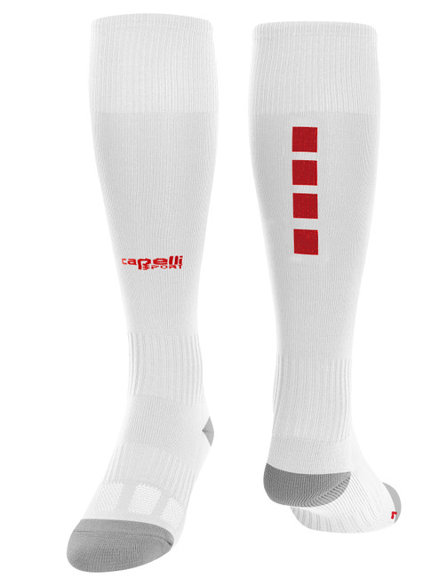 KC LEGENDS 4 CUBE MATCH SOCKS WHITE RED -KIT