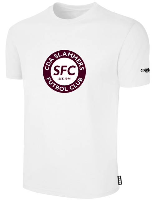 CDA SLAMMERS BASICS COTTON TEE CREST ON WEARERS CENTER CHEST WHITE BLACK