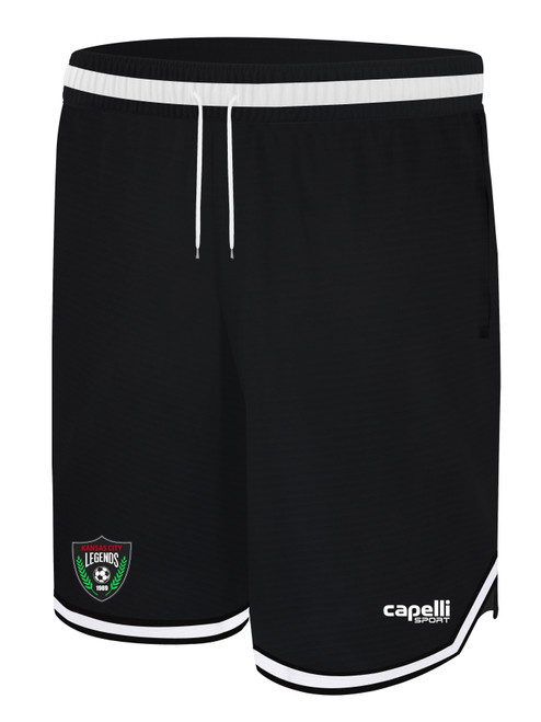 KC LEGENDS HOOP SHORTS BLACK WHITE