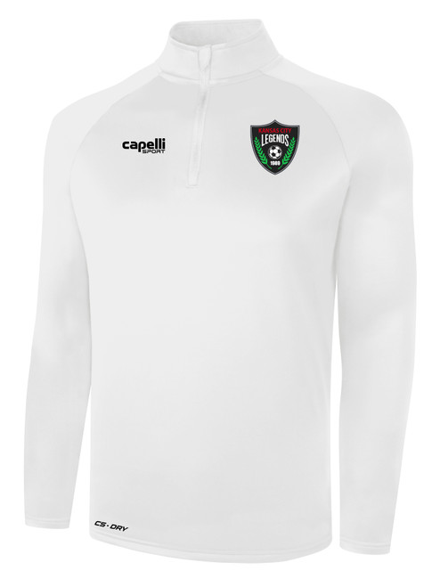 KC LEGENDS BASICS POLY 1/4 ZIP TOP WHITE