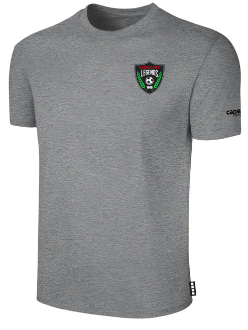 KC LEGENDS BASICS COTTON TEE CREST ON WEARER'S LEFT CHEST LIGHT HEATHER GREY BLACK