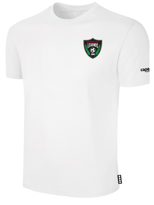 KC LEGENDS BASICS COTTON TEE CREST ON WEARER'S LEFT CHEST WHITE BLACK