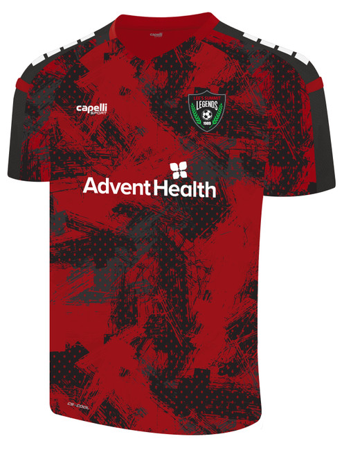 LEE SUMMIT LEGENDS SC PITCH II CAMO STROKES JERSEY RED DARK GREY WHITE  -KIT