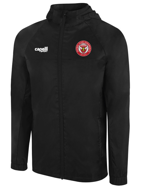 SUDAMERICA SWARM FC CORE ALL WEATHER JACKET BLACK WHITE