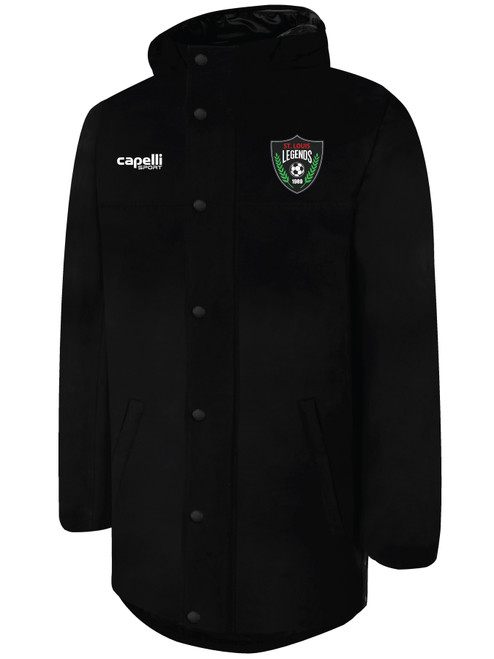 ST. LOUIS LEGENDS SC CORE COACH JACKET BLACK WHITE