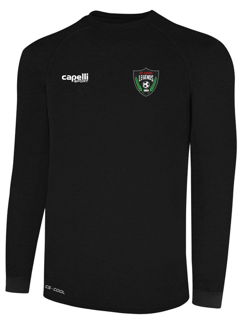 ST. LOUIS LEGENDS SC BASICS II LONG SLEEVE TRAINING JERSEY BLACK WHITE
