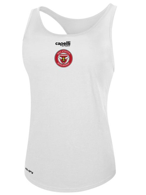 RAD SWARM FC BASICS RACER BACK TANK CREST CENTER CHEST WHITE