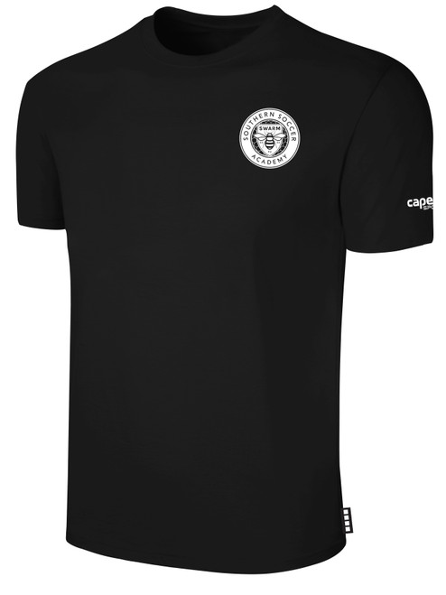 RAD SWARM FC BASICS COTTON TEE CREST ON WEARERS LEFT CHEST BLACK WHITE
