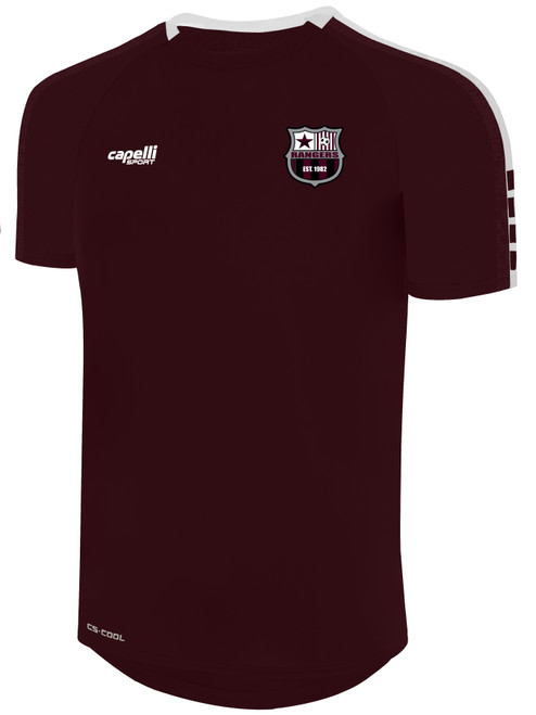 PUEBLO RANGERS MADISON SHORT SLEEVE TRAINING TOP MAROON WHITE -KIT