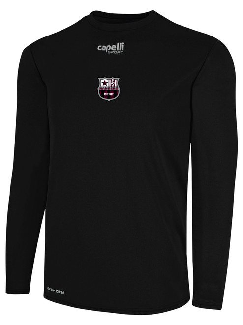 PUEBLO RANGERS BASICS CREW NECK LONG SLEEVE POLY TEE BLACK