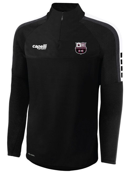 PUEBLO RANGERS MADISON 1/4 ZIP TECHNICAL TRAINING TOP BLACK WHITE