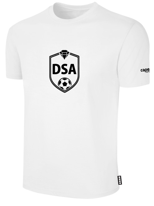 DIAMONDS SA BASICS COTTON TEE CREST ON WEARERS CENTER CHEST WHITE BLACK